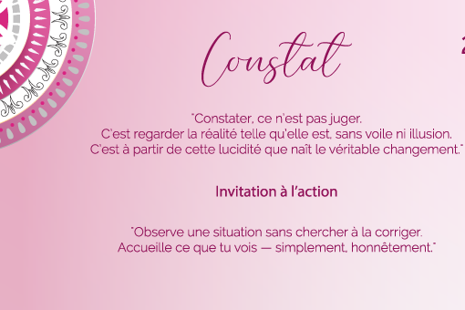 "Constater, ce n’est pas juger. C’est regarder la réalité telle qu’elle est, sans voile ni illusion. C’est à partir de cette lucidité que naît le véritable changement."